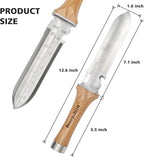 Berry&Bird Hori Hori Garden Knife, Multi-Purpose Gardening Knifes with 7" Stainless Steel Double Edge Sharp Blade, Soil Knife with Canvas Sheath, Full-Tang Garden Tools for Weeding Planting Digging