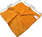 Microfiber Cloth 6Pack Cleaning Rags Absorbant Lint Free Cloth for House, Kitchen, Car, Glass, Stainless Steel, Window, Boat Cleaner-12''x 12''-Orange
