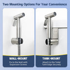 Handheld Bidet Sprayer for Toilet 2 PCS - Bidets for Existing Toilets Adjustable Water Pressure with Bidet Hose for Feminine Wash, Stainless Steel Muslim Shower Jet Spray for Toilet