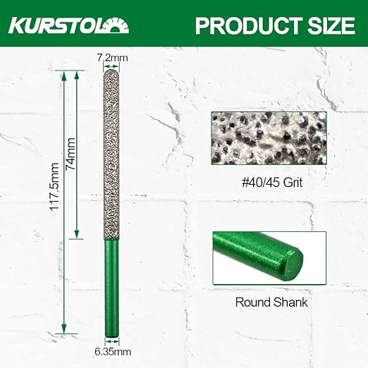 Diamond Mortar Raking Bit - 2pcs 7.2mm x 74mm Round Shank Tuck Point Pin for Brickwork Joint Mortar Removal Masonry,Stone,Concrete Drill Bit