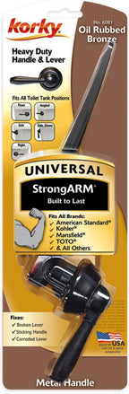 Korky 6081BP Strongarm Tank Lever Universal to Fit Front Angled Side Left and Right Mount Toilets, Oil-Rubbed Bronze, Faucet Style