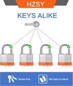 Padlocks Keyed Alike, Pack of 48, Laminated Steel Keyed Lock (1-9/16", 40mm), Padlocks with Same Key, Normal Shackle, for Toolbox, Locker & StorageUnit or More
