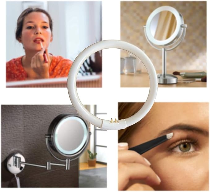 5.5 Inch Outside Diameter,T4 12W 6400K Circular Fluorescent Bulb,Replacement for Conair Round Makeup Mirror