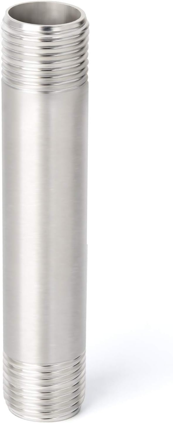 TAISHER 4PCS Stainless Steel Pipe Fittings, 3/4" NPT x 3/4" NPT Male Threaded, 4" Length Nipple Cast Pipe