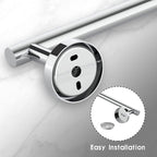 10-Pieces Bathroom Hardware Set, Includes 24 Inch Towel Racks for Bathroom Wall Mounted, Toilet Paper Holder, Towel Hooks for Bathrooms, Towel Rings for Bathroom Wall (Polished Chrome)