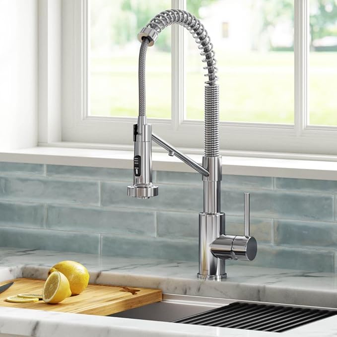 Kraus Bolden 2-in-1 Pull-Down Single Handle Kitchen Sink Filter Water Faucet for Reverse Osmosis or Water Filtration System in Chrome, KFF-1610CH