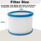 2 PCS Replacement HEPA Filter Compatible with Nilfisk ALTO Attix 30, 50 & Aero 21, 26, 31 Wet Dry Vacuum Cleaner
