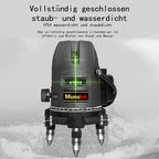 (Outdoor Superbright) 5 Lines Outdoor Green Laser Level 360 Self Leveling Precision Level Tool Super Brightness 5 Strong Light Spots Can Rotate 360 Degrees Digital Lithium Ion Battery High Capacity