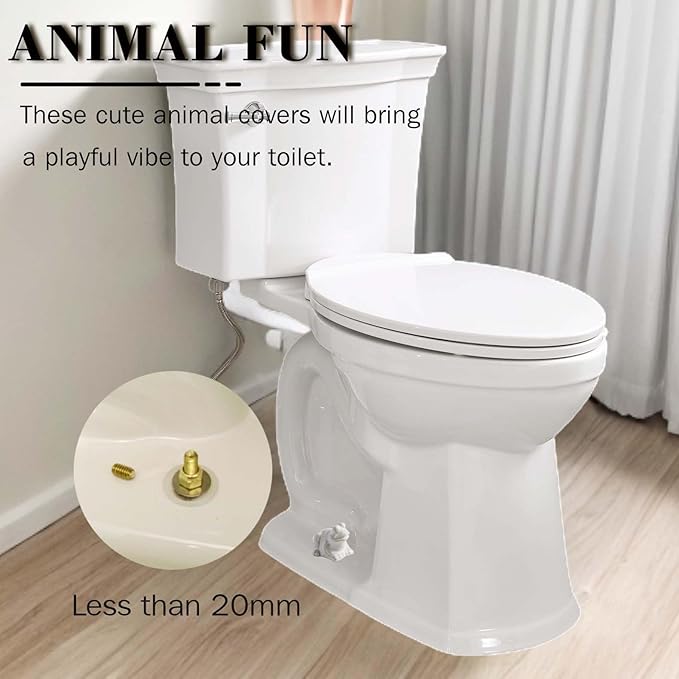 Toilet Bolt Caps, White Frog Ceramic Bolt Caps Covers, Fun and Cute Bathroom Decor for Easy Toilet Installation - Decorative Covers (White frog)