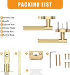 Amerdeco 3 Pack Champagne Bronze Door Handles Interior, Knurled Privacy Door Handles, Heavy Duty Door Lever for Bedroom or Bathroom, Reversible Keyless for Left Right Handed Doors AM0016 ASIN