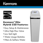 Kenmore Elite 520 Hybrid Water Softener & Whole House Filtration System – NSF-Certified 2-in-1 Softener + Filter – Great Tasting Drinking Water from Whole Home Softener
