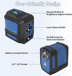 Laser Level, 100ft Self Leveling Green Cross Line nivel Laser, Lazer Leveler Tool for Picture Hanging Construction Floor Tile Wall Home Renovation, Indoor Outdoor Project