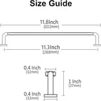 Alzassbg 6 Pack Oil Rubbed Bronze Cabinet Handles, 11-1/3 Inch(288mm) Hole Centers Arch Modern Cabinet Pulls Kitchen Cabinets Hardware for Cabinets and Drawers AL3503ORB