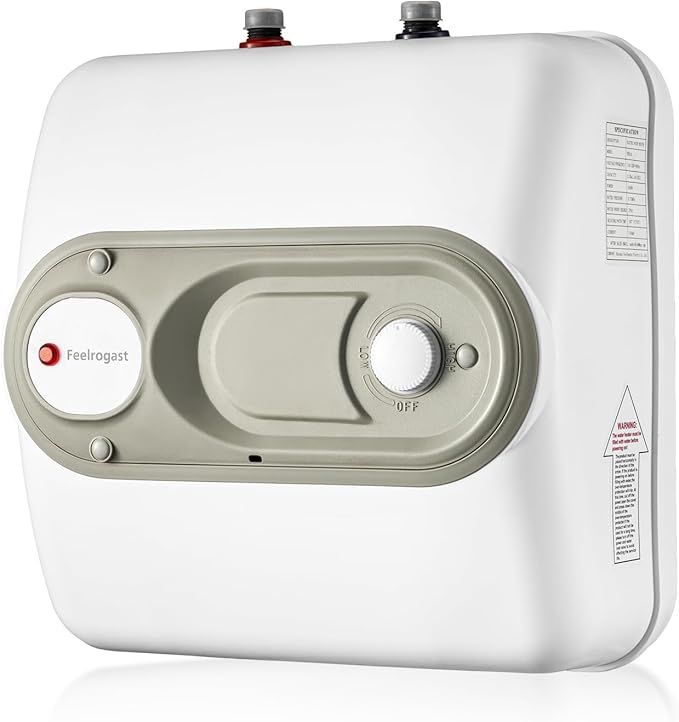 Electric Mini Tank Water Heater-2.5 Gallon Under Sink Instant Hot Water for RV, Camper, Kitchen, Food Truck, 120V 1500W, Wall or Floor Mounted