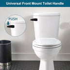 Black Metal Toilet Handle Replacement Kit, Universal Front Mount Fit Compatible with American Standard/Mansfield/Gerber/TOTO/Kohler Toilet, Toilet Tank Flusher Lever with Flapper Chain, Matte Black