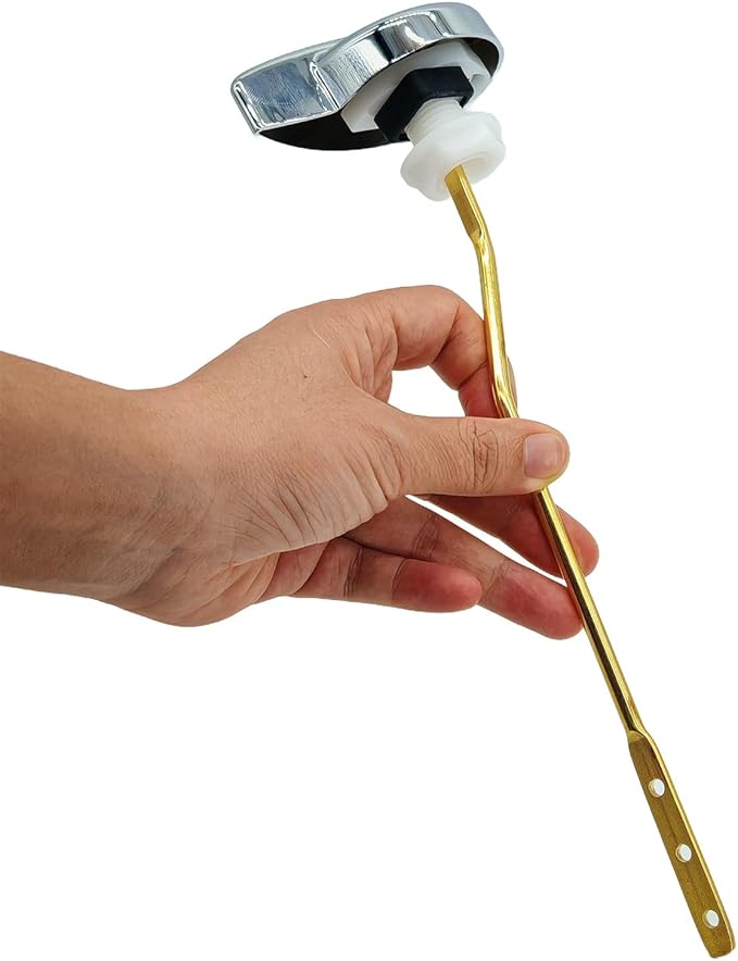 2 Piece Universal Toilet Flush Lever Handle, Side Mount, Brass Material, Corrosion Resistant, Easy Install Tank Replacement