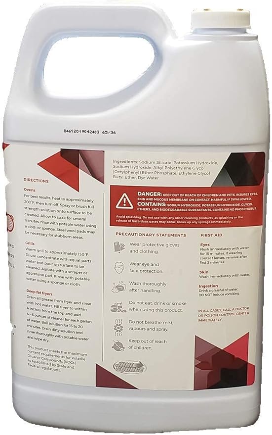 GrillMeister Oven, Grill, Fryer, Grate - Heavy Duty Cleaner/Degreaser, 1 Gallon (Case of 4)