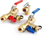 GASLAND 3/4 Inch Tankless Water Heater Service Valve Kit, with Pressure Relief Valve, Hot Cold Water Supply Isolator Valves in Clean Brass Construction