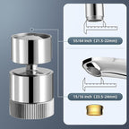 Hibbent Dual Water Flow Kitchen Sink Sprayer - 360-Degree Swivel Bathroom Faucet Aerator - Easy to Control Water Sprayer by One Hand - 2.5 GPM - 55/64 Inch - 27UNS Female Thread - Chrome