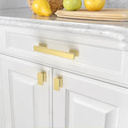 Asidrama 10 Pack 3.75 Inch(96mm) Brushed Gold Kitchen Cabinet Handles, Cabinet Pulls Kitchen Cabinet Hardware for Cupboard Drawer Pulls