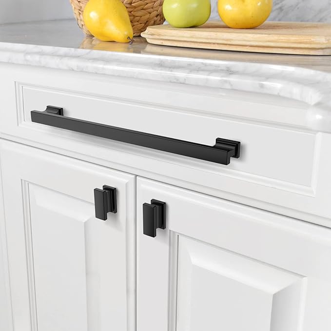 Asidrama 6 Pack 9 Inch(228mm) Matte Black Kitchen Cabinet Handles, Cabinet Pulls Kitchen Cabinet Hardware for Cupboard Drawer Pulls
