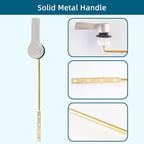 Hygie Rinse Metal Toilet Handle Lever Flush Replacement, Universal Front Mount Toilet Handle with Stainless Steel Flapper Chains, Toilet Repair Kit, Brushed Nickel