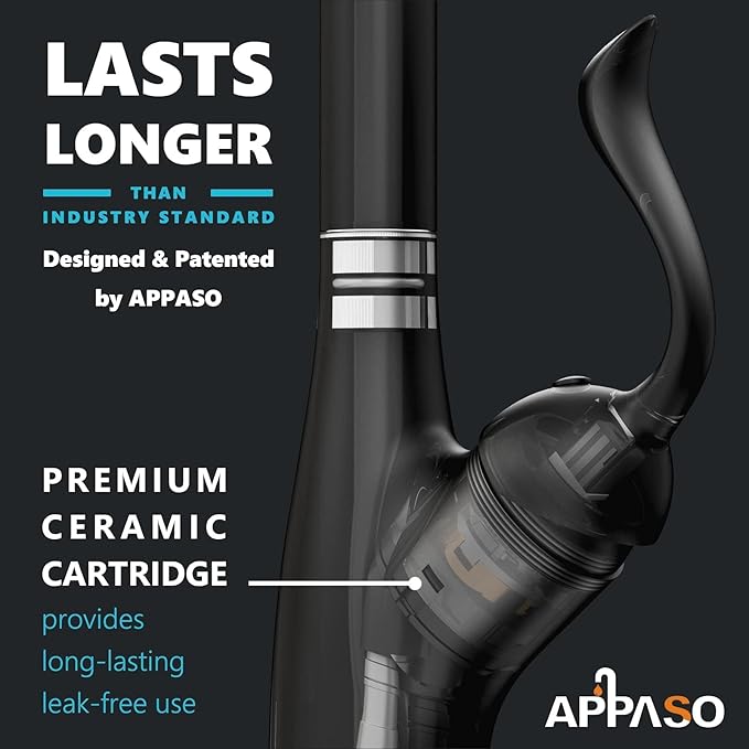 APPASO Matte Black Kitchen Faucet with Pull Down Sprayer and Soap Dispenser, Single Handle Commercial High Arc One Hole Pull Out Spray Head Kitchen Sink Faucets