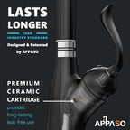 APPASO Matte Black Kitchen Faucet with Pull Down Sprayer and Soap Dispenser, Single Handle Commercial High Arc One Hole Pull Out Spray Head Kitchen Sink Faucets