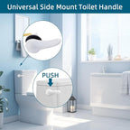 Hygie Rinse Metal Toilet Handle Replacement Kit Universal Side Mount Fit, Toilet Lever Compatible with American Standard/Glacier Bay/Gerber, Toilet Flush Handle with Flapper Chain, Chrome