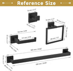 10 Pieces Bathroom Hardware Accessories Set Black Towel Bar Set Towel Holder Racks Set for Bathroom,SUS304 Stainless Steel,Wall Mounted 23.6-Inch