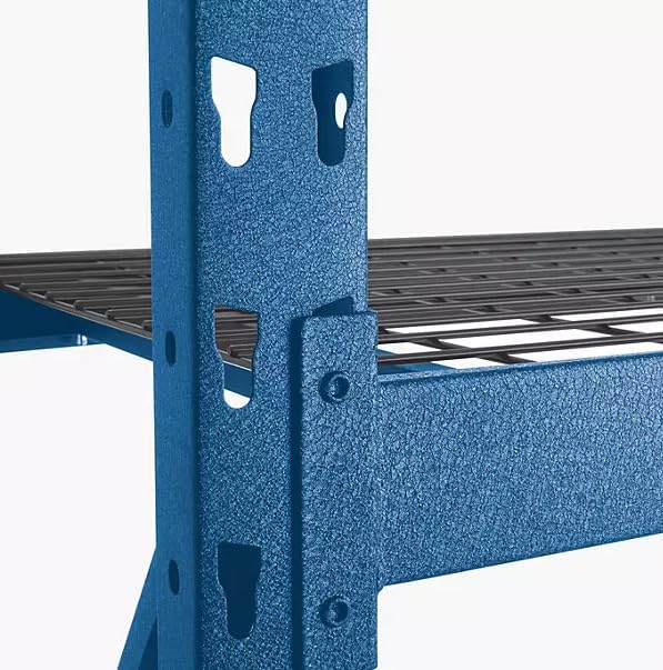 Heavy Duty Member Mark 4-Shelf Industrial Storage Rack, 77" W x 24" D x 72" H (Blue, 3 Pack)
