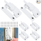 6 Pack Window Sash Locks, Cam Action Window Locks for Double Hung Window Latches Replacement, White Sliding Window Parts and Hardware Latch Lock for Vertical and Horizontal Sliding Windows