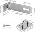 HOWDIA 180 Degree Hasp Lock Latch with Padlock, 5 Inch Stainless Steel Pad Lock Latches Locking Latch Security Door Clasp Hasp for Shed/Gate/Storage(Silver)