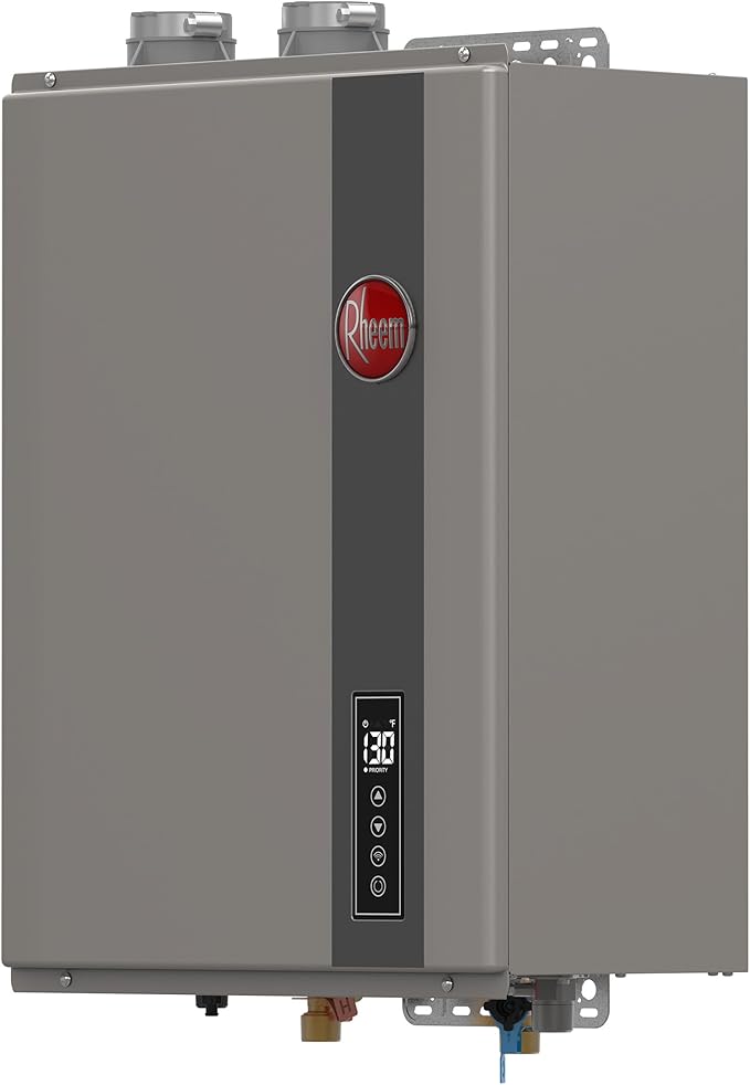 Rheem RTGH-95DVELP-3 Super High Efficiency Condensing Indoor Tankless Liquid Propane Water Heater, 9.5 GPM with WiFi