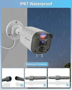 【Flashing LEDs Visual Alert】 Outdoor Wired Security Camera System, Home Video Surveillance Systems, CCTV Cameras System
