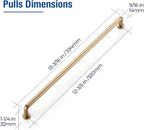 JOY DECOR Cabinet Pulls – 12-3/5 Inch Hole Center, Champagne Bronze, 2 Pack, Zinc Alloy Cabinet Handles for Drawers & Cupboard – Vintage Style Hardware for Kitchen, Bathroom, Dresser