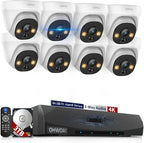 《130° Wide Angle & 4K Ultra HD》Wired Security Camera System Outdoor, POE IP Cameras with 8CH NVR Systems, Video Surveillance DVR Kits with PIR Motion Detection