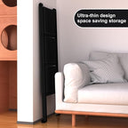 3 Step Ladder,Aluminum Ultra Thin Folding Step Stool,400 Lbs Capacity Heavy Duty with Anti-Slip Sturdy and Wide Tread,Closet Slim Step for Home,Kitchen and Office,Space Saving (Black, 3-Step)