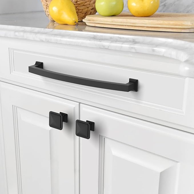 Asidrama 10 Pack 10 Inch(254mm) Matte Black Kitchen Cabinet Handles, Cabinet Pulls Kitchen Cabinet Hardware for Cupboard Drawer Pulls