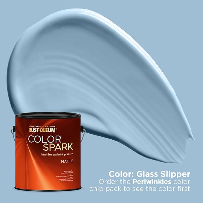 Rust-Oleum Color Spark Interior Paint and Primer in One, Matte, Glass Slipper, 1 Gallon