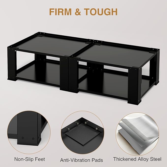 Washer and Dryer Pedestals Set of 2- Fit 27 and 28 Inch, Laundry Pedestal for Washer and Dryer , Alloy Steel Washing Machine Stand Raiser, Washer and Dryer Stand 15.75'' Height Black