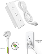 Conference Recessed Power Strip Waterproof,Table Power Outlet,Furniture Flush Mount Desk Outlet Station,3 Outlets,IPX6 Waterproof,10FT Extension Cord Multiple Outlet (White)