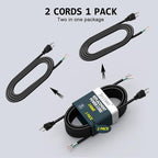 2 Pack 6 ft 14/3C SJTW Appliance and Power Tool Cord, 14 Gauge 3 Prong Heavy Duty Replacement Power Supply Cord Cable, 110V 115V 120V AC Pigtail, 15A, 1875w