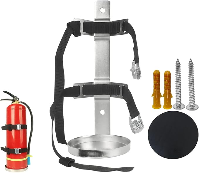 Fire Extinguisher Mount,Stainless Steel,Wall Hanging Bracket,Fire Extinguisher Holder for Home, Car, RV, Truck, for 5-Pound Fire Extinguisher