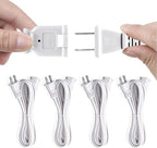 2 Prong Extension Cord,4-Pack Extension Cord for Indoor/Outdoor Use,US Male/Female Power Cable for NEMA 1-15P to NEMA 1-15R,White