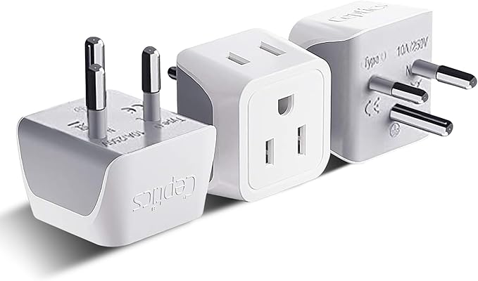 Ceptics Thailand Travel Adapter with Dual Usa Input (Type O) Ultra Compact - 3 Pack - Safe Grounded Perfect for Cell Phones, Laptops, Camera Chargers and More (CT-18)