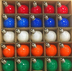 Abeja 25 Pack G40 Multicolor Ceramic Enamel Bulbs, G40 Globe Christmas Replacement Bulbs for Outdoor Patio String Lights, Shatterproof Round Christmas Light Bulbs, E12/C7 Candelabra Base, 5 Watt