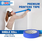 Blue Painters Tape 1 Inch Wide, 1 Roll Masking Tape - Perfect for Precise Lines on Walls & Trim, Multi-Surface, Residue-Free, Easy Removal - Ideal for Indoor & Outdoor Use, 0.94in x 60yds