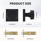 Haidms Black Passage Door Knobs Interior, Heavy Duty Round No Key Matte Black Closet Door Knobs for Hall Closet, Passage Door Knob Hallway (5 Pack)