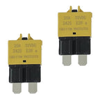 20A DC 12V-32V Manual Reset Circuit Breaker ATC/ATO Low Profile T3 Mini Blade Fuses Breakers for Car Trucks Marine Boat RV Solar and More,2 Pack